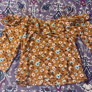 Iris orange floral off the shoulder top